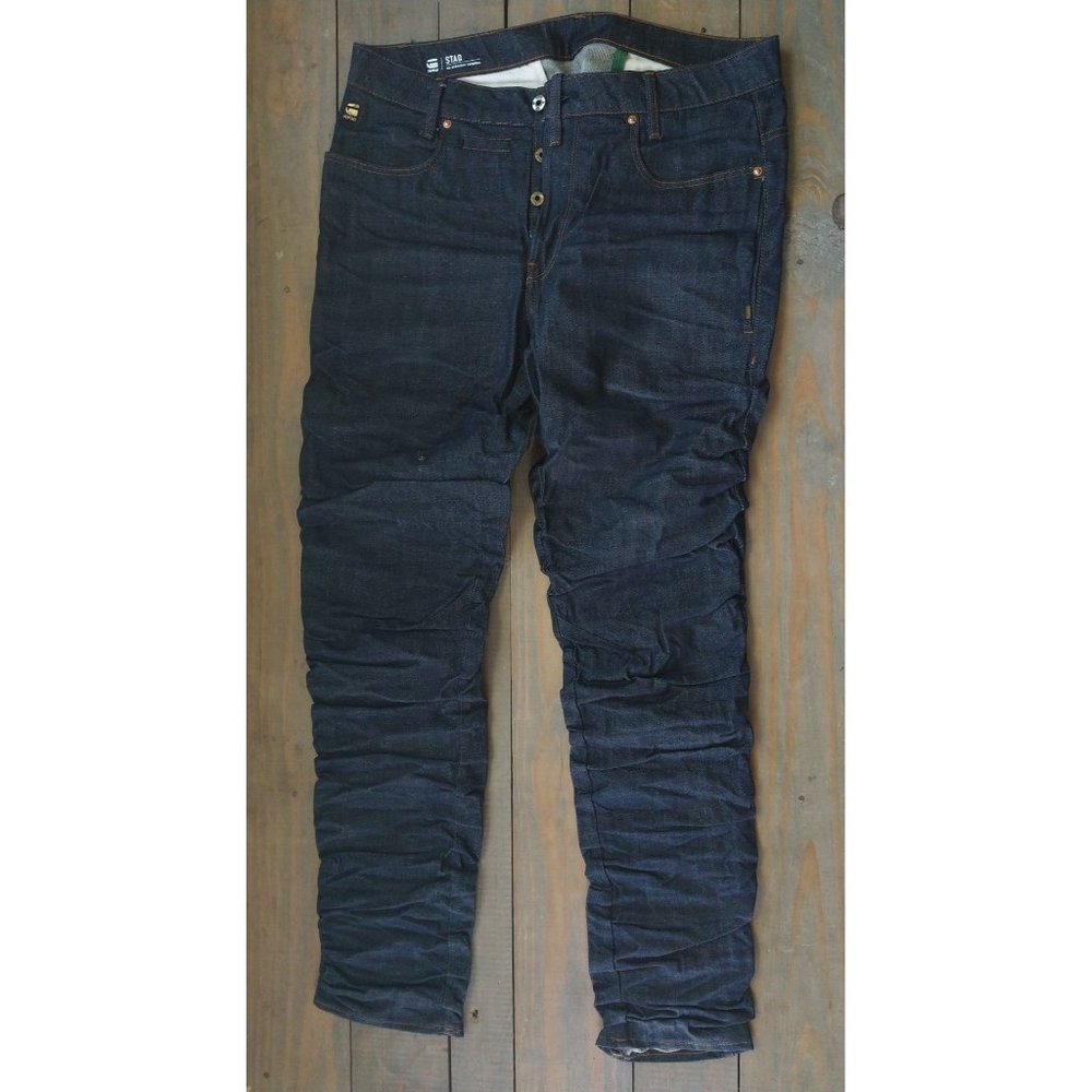 G Star Raw Originals 3D Straight Tapered Raw Denim Men’s Black Jeans 36X34